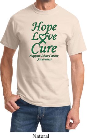 Liver Cancer Awareness Tee Hope Love Cure T-shirt