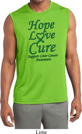 Liver Cancer Hope Love Cure Dry Wicking Sleeveless Shirt