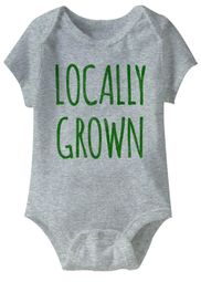 Locally Grown Funny Baby Romper Grey Infant Babies Creeper Locally Grown Funny Baby Romper Grey Infant Babies Creeper