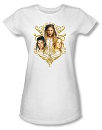 Lord Of The Rings Juniors T-Shirt Women Of Middle Earth White Shirt