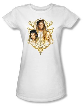 Lord Of The Rings Juniors T-Shirt Women Of Middle Earth White Shirt
