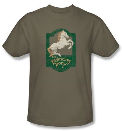 Lord Of The Rings Kids T-Shirt Prancing Pony Youth Safari Green Tee