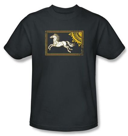 Lord Of The Rings Kids T-Shirt Rohan Banner Youth Charcoal Tee