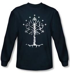 Lord Of The Rings Long Sleeve T-Shirt Tree Of Gondor Navy Tee