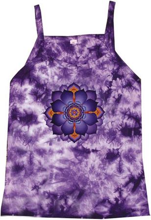 Lotus Flower Yoga New Age Ladies Adult Purple Tie Dye Tank Top