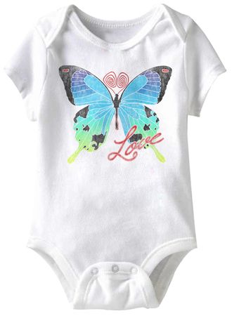Love Butterfly Funny Baby Romper White Infant Babies Creeper