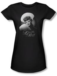Lucille Lucy Ball Juniors Shirt Soft Portrait Black Tee T-Shirt