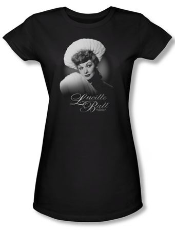 Lucille Lucy Ball Juniors Shirt Soft Portrait Black Tee T-Shirt