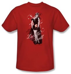 Lucille Lucy Ball Shirt Signature Look Adult Red Tee T-Shirt