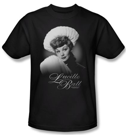 Lucille Lucy Ball Shirt Soft Portrait Adult Black Tee T-Shirt