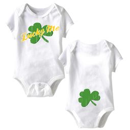 Lucky Me Funny Baby Romper White Infant Babies Creeper Lucky Me Funny Baby Romper White Infant Babies Creeper