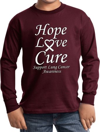 Lung Cancer Hope Love Cure Kids Long Sleeve
