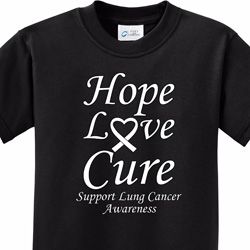 Lung Cancer Hope Love Cure Kids T-shirt