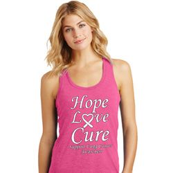 Lung Cancer Hope Love Cure Ladies Racerback