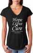 Lung Cancer Hope Love Cure Ladies Tri Blend V-neck
