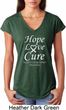 Lung Cancer Hope Love Cure Ladies Tri Blend V-neck