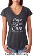 Lung Cancer Hope Love Cure Ladies Tri Blend V-neck