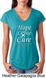 Lung Cancer Hope Love Cure Ladies Tri Blend V-neck