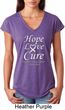 Lung Cancer Hope Love Cure Ladies Tri Blend V-neck