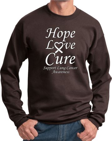 Lung Cancer Sweatshirt Hope Love Cure Sweat Shirt