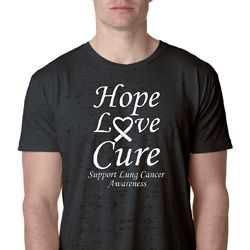 Lung Cancer Tee Hope Love Cure Burnout Shirt
