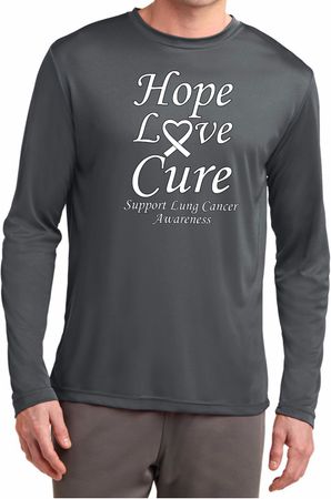 Lung Cancer Tee Hope Love Cure Dry Wicking Long Sleeve
