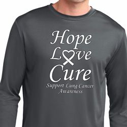 Lung Cancer Tee Hope Love Cure Dry Wicking Long Sleeve