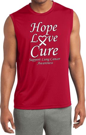 Lung Cancer Tee Hope Love Cure Dry Wicking Sleeveless Shirt