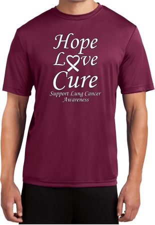 Lung Cancer Tee Hope Love Cure Dry Wicking T-shirt