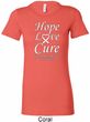 Lung Cancer Tee Hope Love Cure Ladies Longer Length Shirt