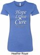 Lung Cancer Tee Hope Love Cure Ladies Longer Length Shirt