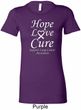 Lung Cancer Tee Hope Love Cure Ladies Longer Length Shirt