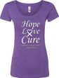 Lung Cancer Tee Hope Love Cure Ladies Scoop Neck