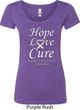Lung Cancer Tee Hope Love Cure Ladies Scoop Neck