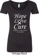 Lung Cancer Tee Hope Love Cure Ladies Scoop Neck