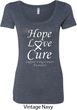 Lung Cancer Tee Hope Love Cure Ladies Scoop Neck