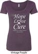 Lung Cancer Tee Hope Love Cure Ladies Scoop Neck
