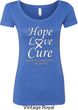 Lung Cancer Tee Hope Love Cure Ladies Scoop Neck