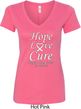 Lung Cancer Tee Hope Love Cure Ladies V-Neck