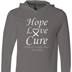 Lung Cancer Tee Hope Love Cure Lightweight Hoodie