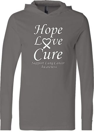 Lung Cancer Tee Hope Love Cure Lightweight Hoodie