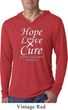 Lung Cancer Tee Hope Love Cure Lightweight Hoodie Tee
