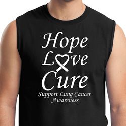 Lung Cancer Tee Hope Love Cure Muscle Shirt