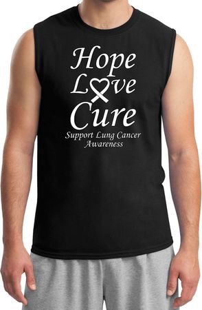 Lung Cancer Tee Hope Love Cure Muscle Shirt