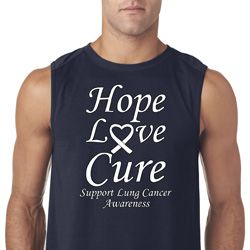 Lung Cancer Tee Hope Love Cure Sleeveless Shirt