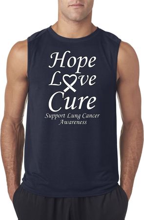 Lung Cancer Tee Hope Love Cure Sleeveless Shirt