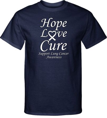 Lung Cancer Tee Hope Love Cure Tall Shirt