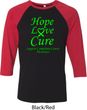 Lymphoma Cancer Awareness Hope Love Cure Raglan Shirt