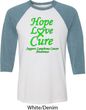 Lymphoma Cancer Awareness Hope Love Cure Raglan Shirt