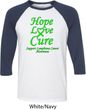Lymphoma Cancer Awareness Hope Love Cure Raglan Shirt